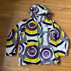 The North Face Cryptic Series Ski Jacket Women L Purple Yellow Psychedelic Print